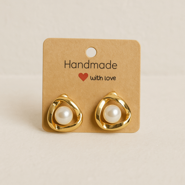 Minimalist Gold Pearl Studs